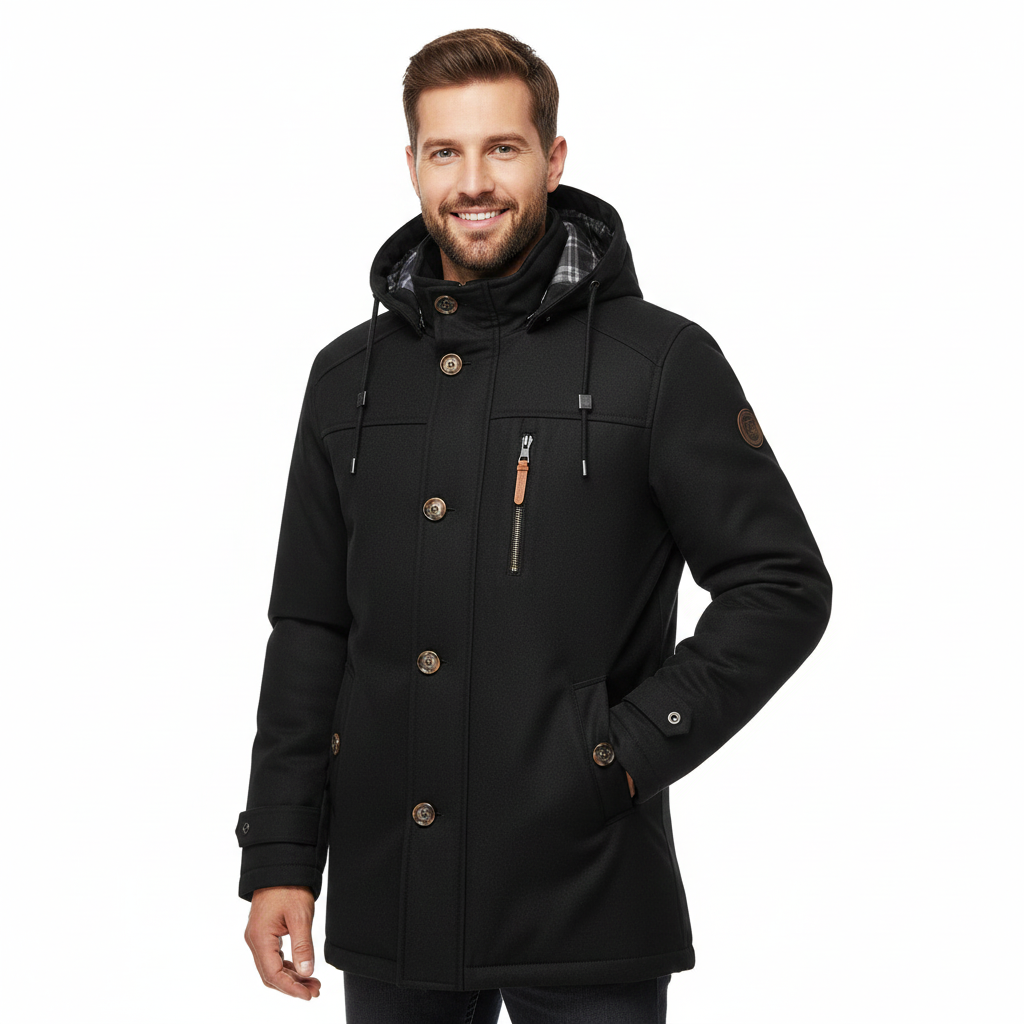 Ricardo Herre Vinterjakke – Slim Fit Jakke med Hætte, Praktiske Lommer & Moderne Finish