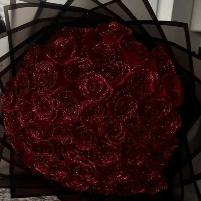 Romantic Glitter Rose Decoration