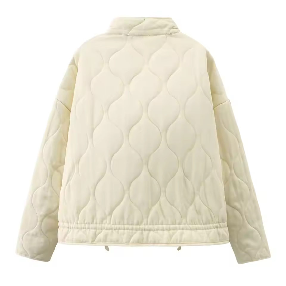 Zinnia Kvinders Vatteret Jakke – Varm Vinter Zip-Up Jakke med Justerbar Talje & Lommer