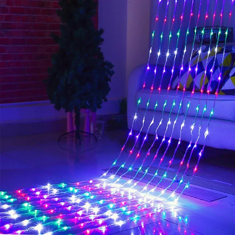 LED Julgardinsbelysning med Färgskiftning – Dekorativa Ljus för Fönster och Vägg