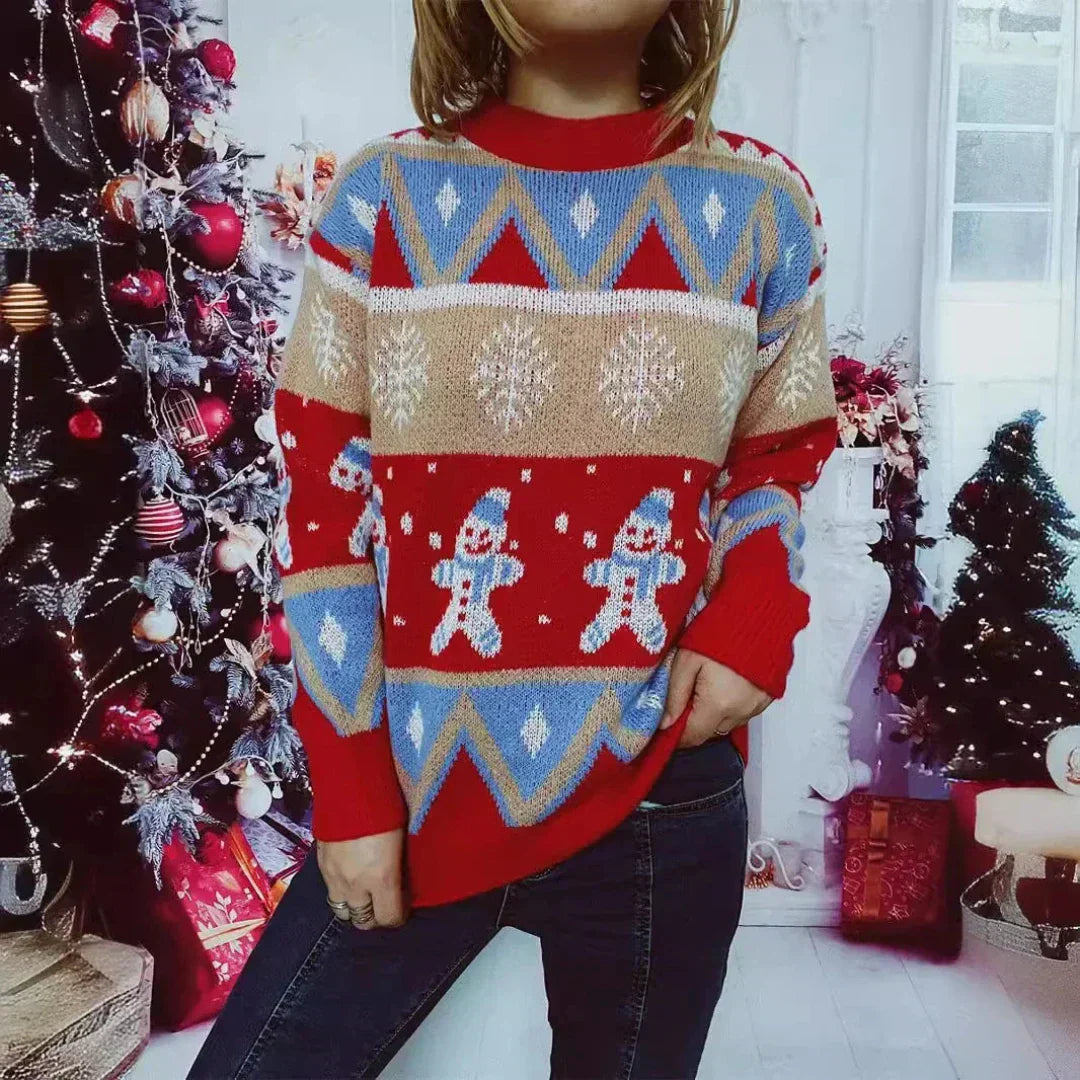 Dame Vinterglæde Juletrøje – Oversized, Varm og Komfortabel