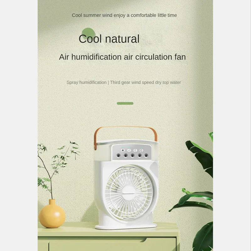 Bærbar Luftkøler Blæser med Luftfugter og LED Natlys
