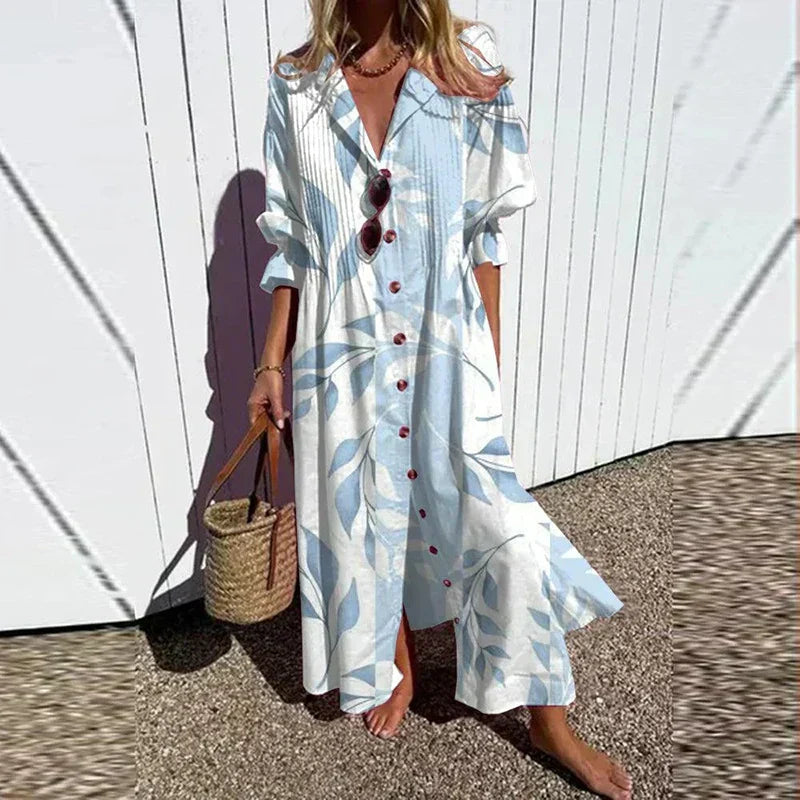 Kvindernes Boho V-Hals Maxi Kjole - Let, Luftig & Alsidig