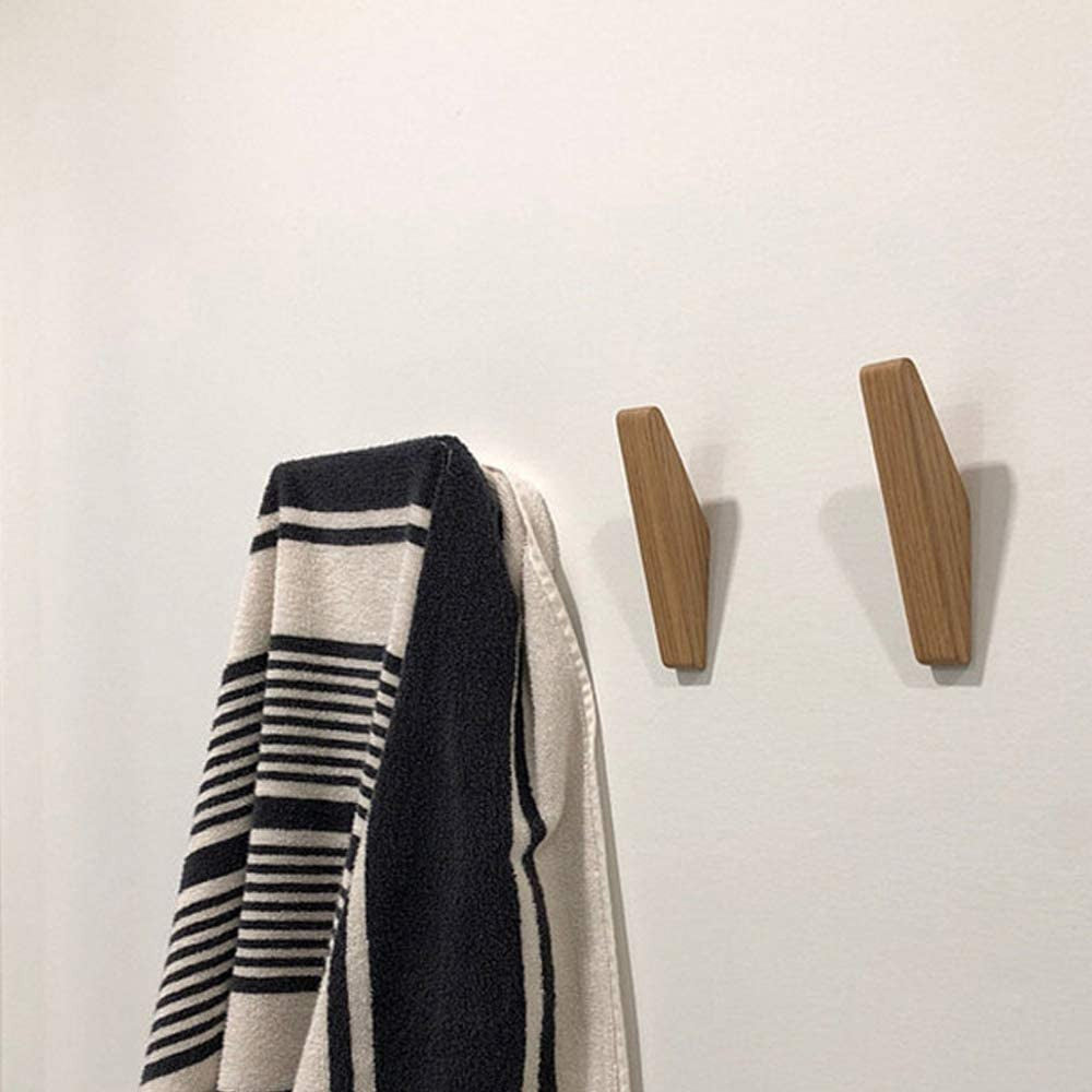 Sæt med 6 Trævægkroge Minimalistisk Design til Indretning