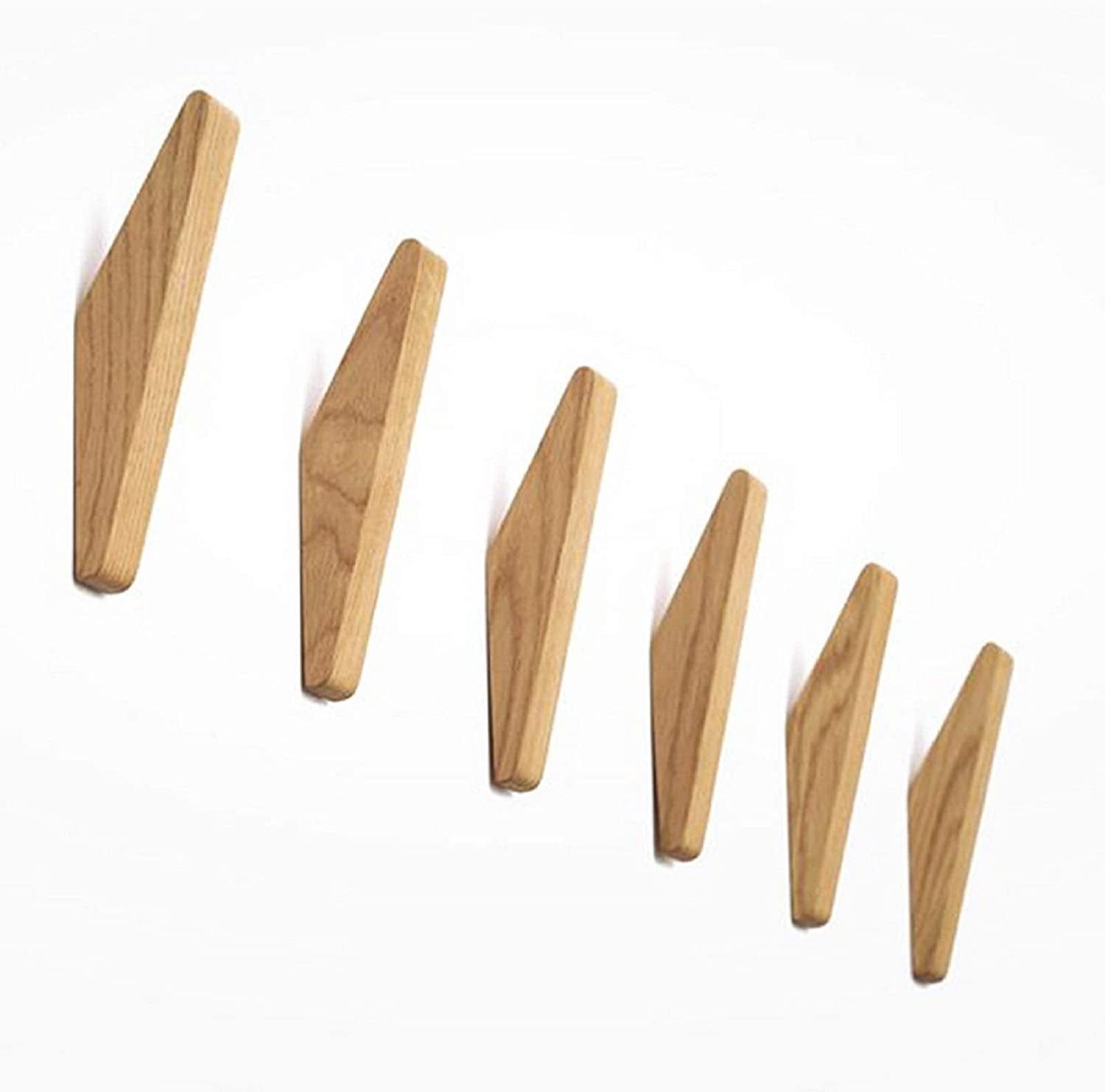 Sæt med 6 Trævægkroge Minimalistisk Design til Indretning