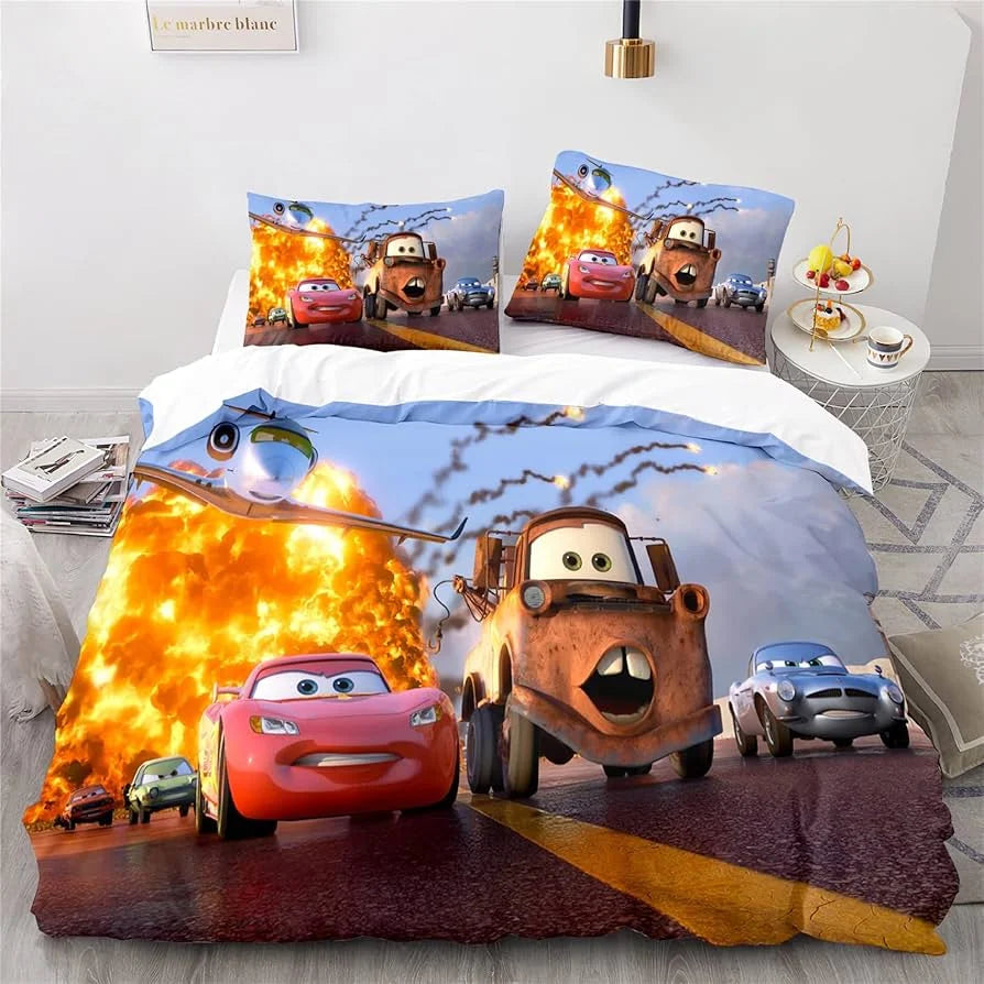 Sæt med Sengetøj Cars Lightning McQueen – Sjovt og Komfortabelt Sæt til Børn