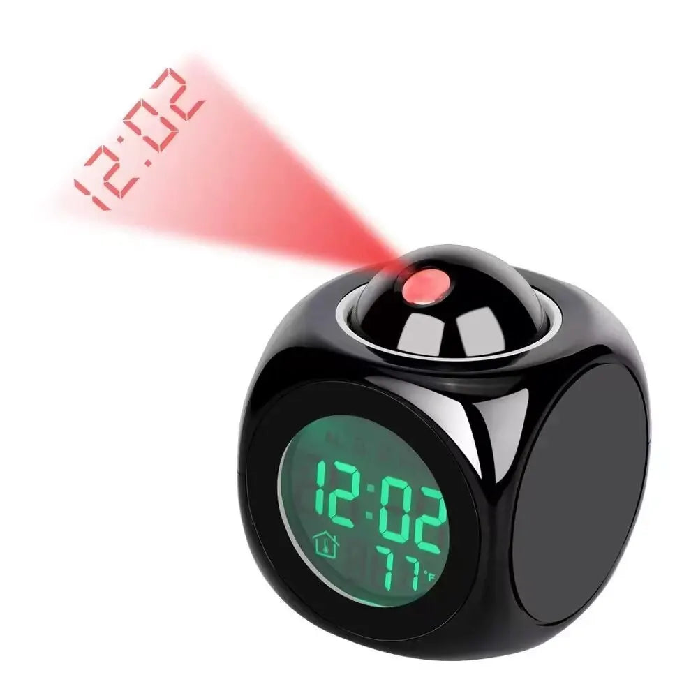 AlarmBeam Projektvækkeur med Temperatur og Dobbelt Alarm – LED Display