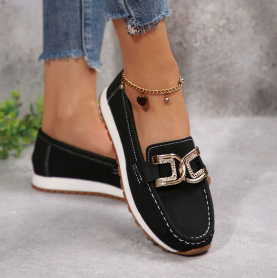 Emma - Chic Diamant Spænde Loafers