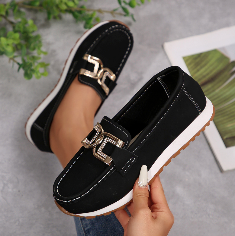 Emma - Chic Diamant Spænde Loafers