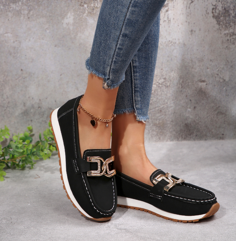 Emma - Chic Diamant Spænde Loafers