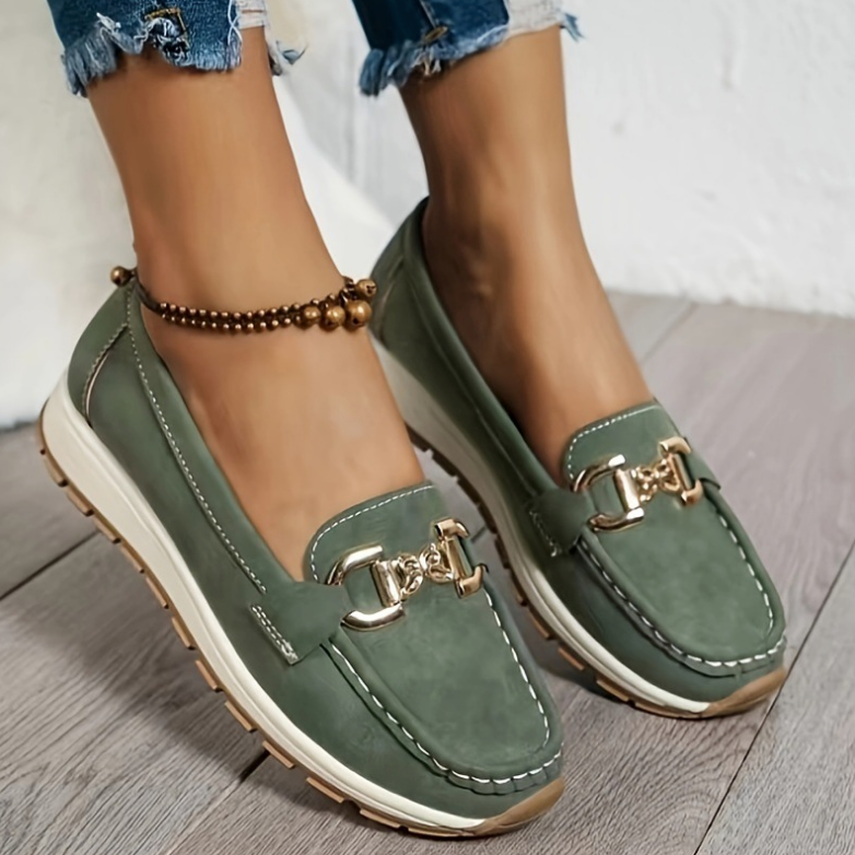 Eloise - Grøn Spænde Loafers