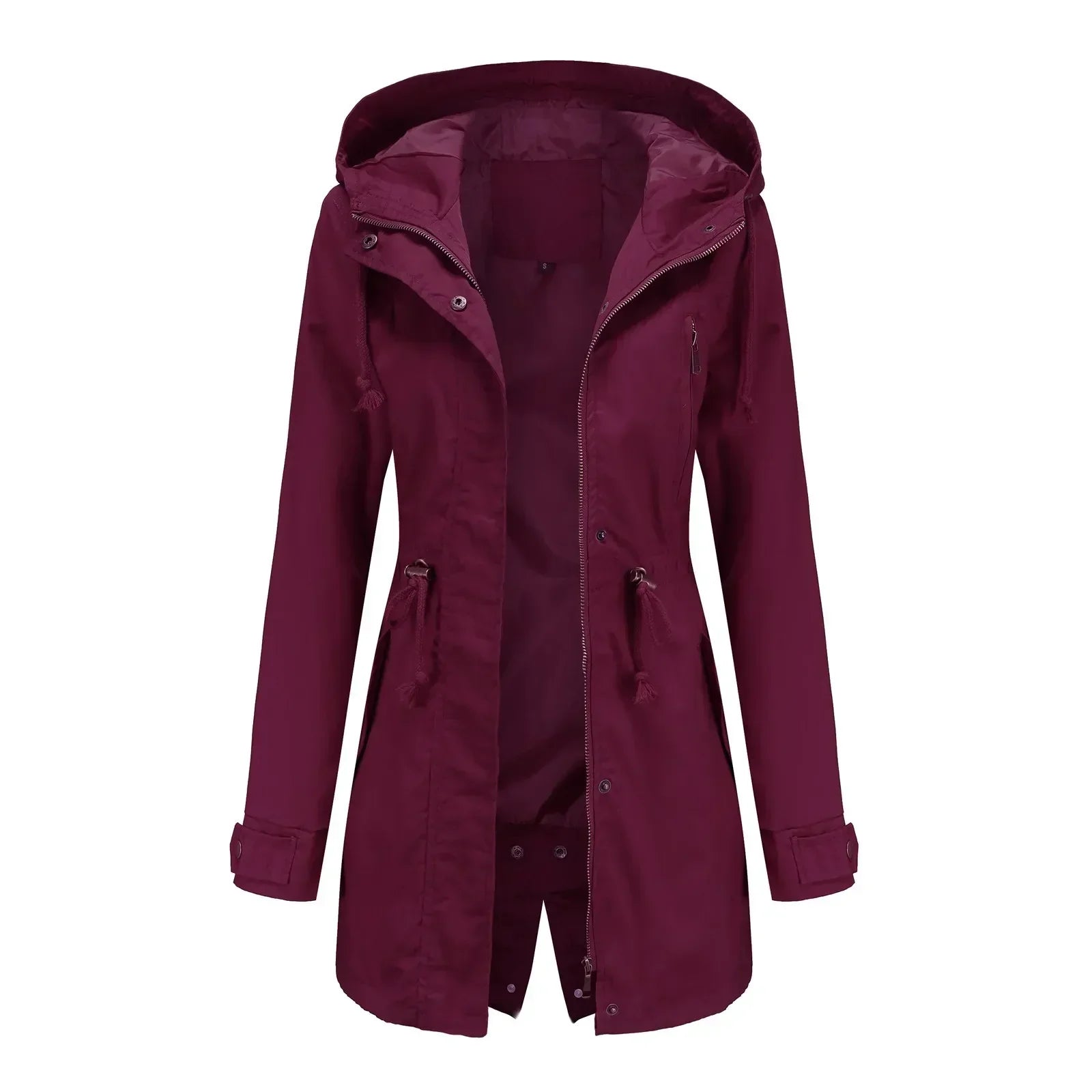 Stella Parka Lang Kvinde – Integreret Hue, Varm Isolering & Lynlås Lukning