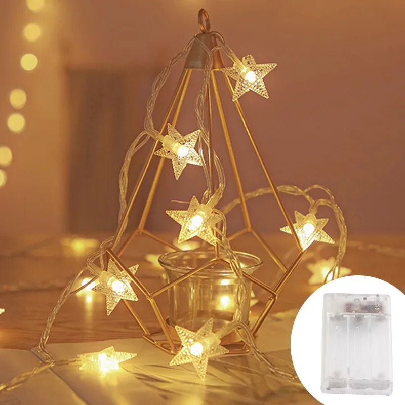Star LED Christmas Lights – Decorative Light String for Indoor and Outdoor Use