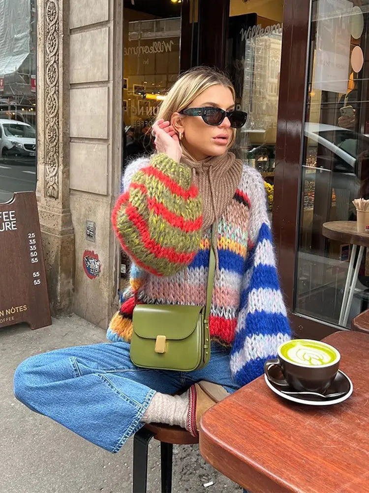 Zoé Mohair Multifarvet Sweater – Dristig & Behagelig Komfort til Kvinder