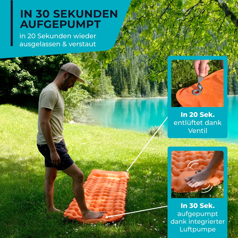 Selvoppustelig Liggeunderlag Ultralet Med Integreret Pumpe
