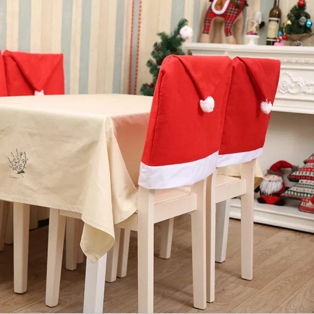 Christmas Chair Covers - Santa Hat for Dining Chairs