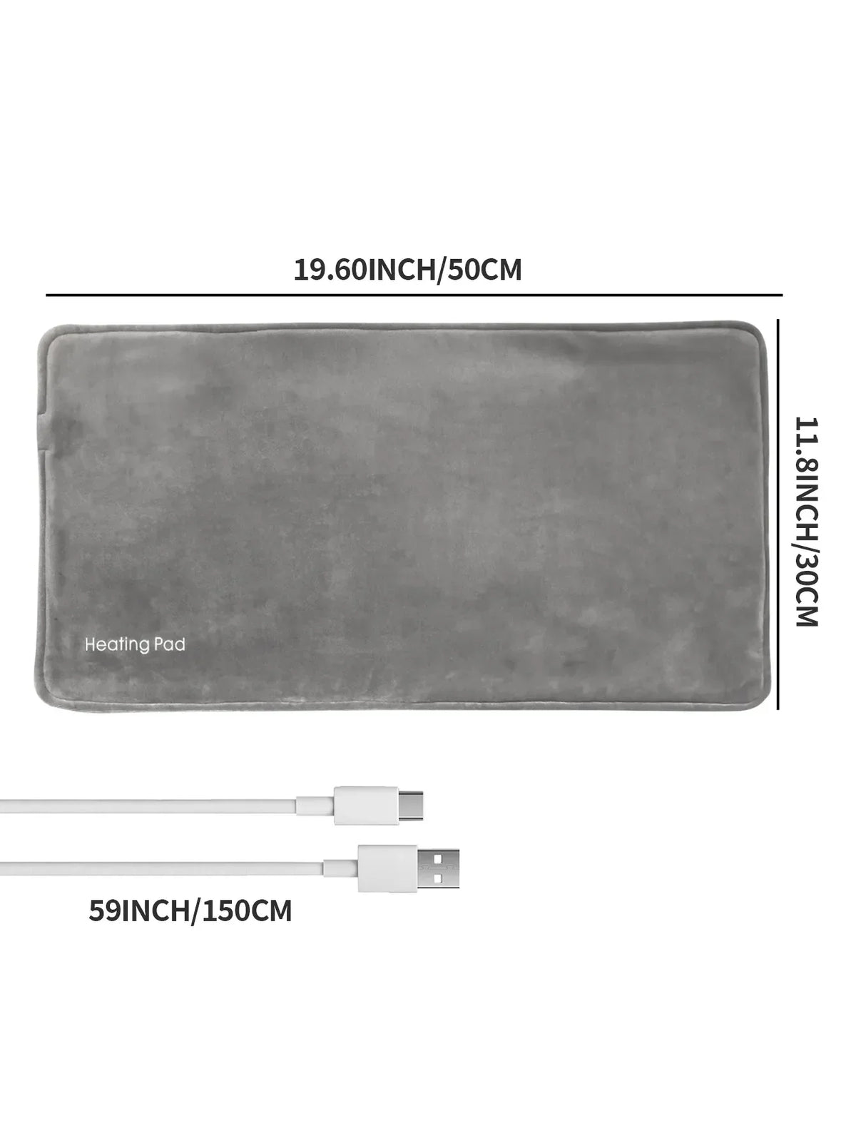 Miniuppvärmd filt med USB 5V – elektrisk värmekudde 50 x 30 cm