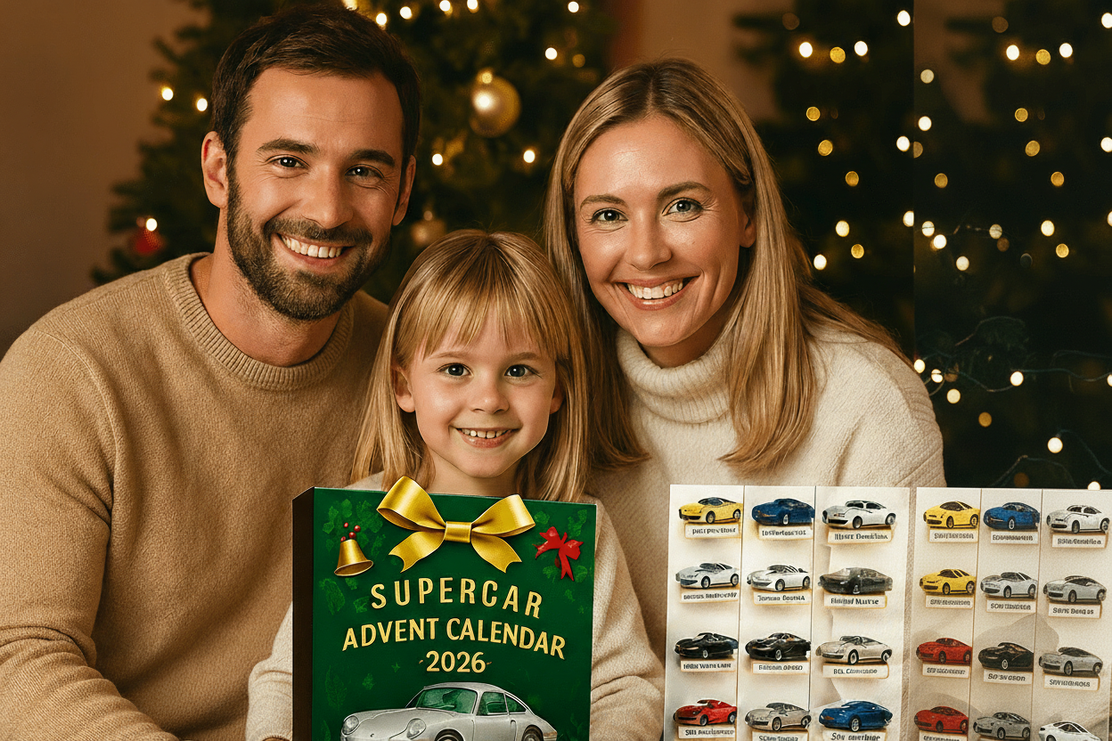 Supercar Adventskalender med Miniaturemodeller