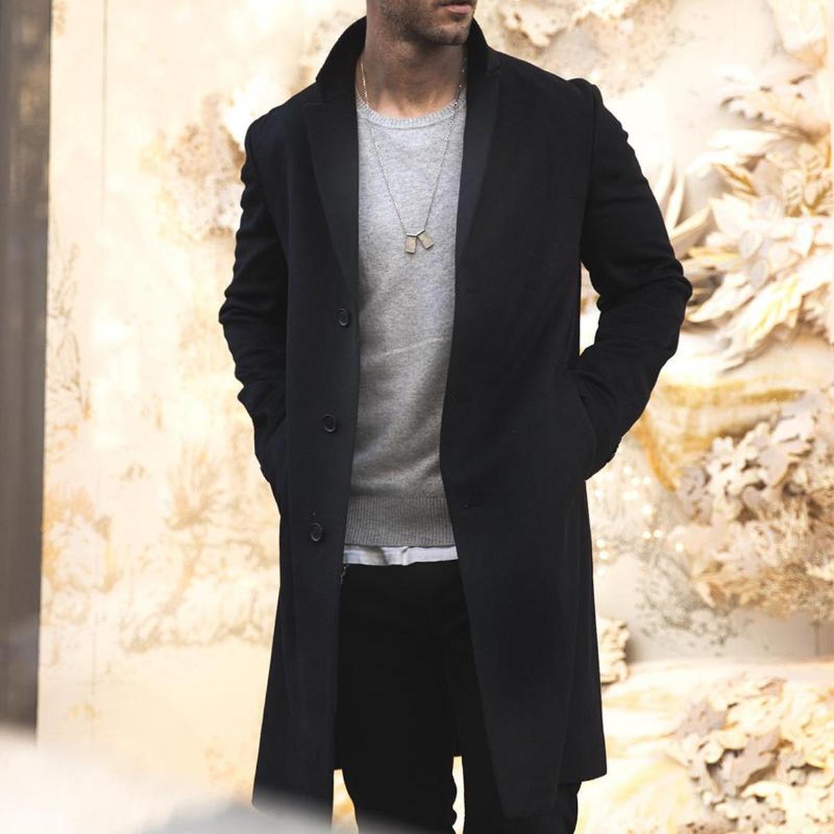 Norlan Herre Enkeltknappet Frakke – Slim Fit & Moderne Stil