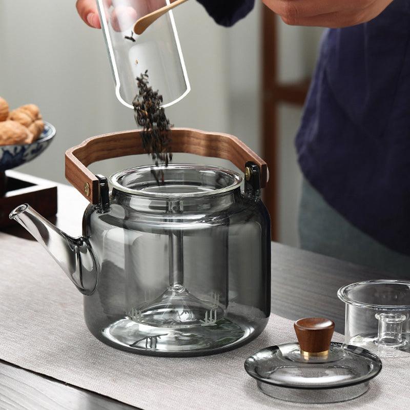 Teekande i Glas og Træ Design Moderne