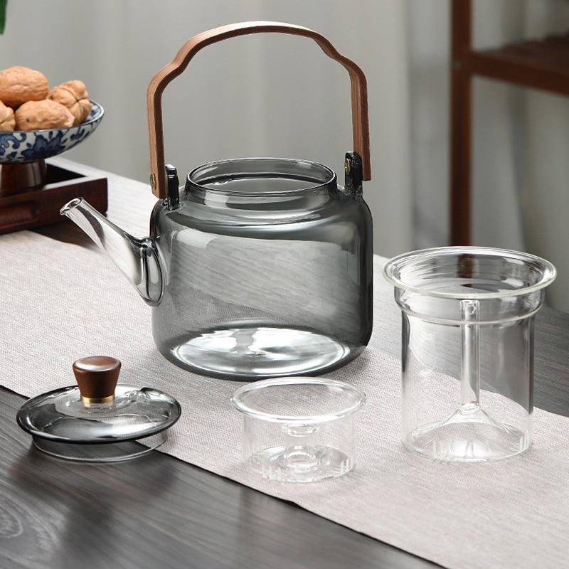 Teekande i Glas og Træ Design Moderne