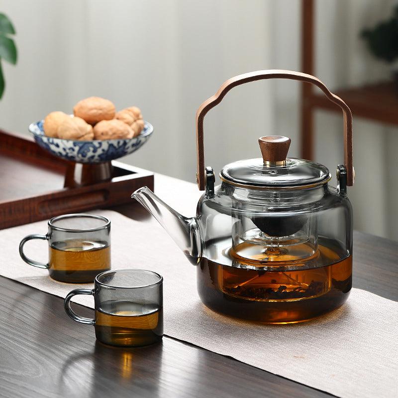 Teekande i Glas og Træ Design Moderne