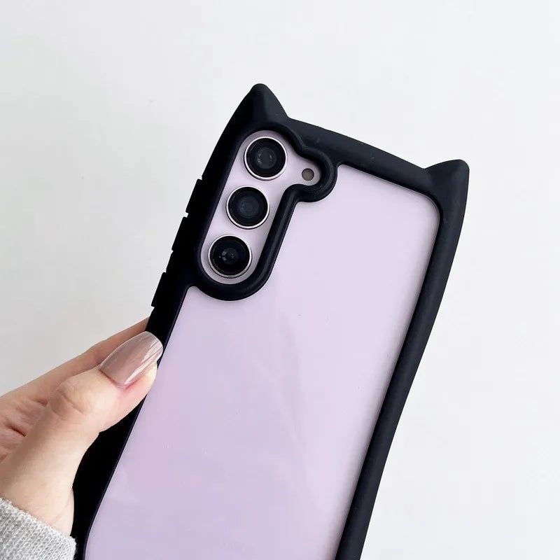Telefoncover med 3D Katteøre til Samsung Galaxy S23, S24 S25 Plus