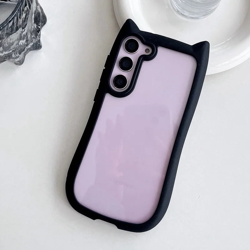 Telefoncover med 3D Katteøre til Samsung Galaxy S23, S24 S25 Plus