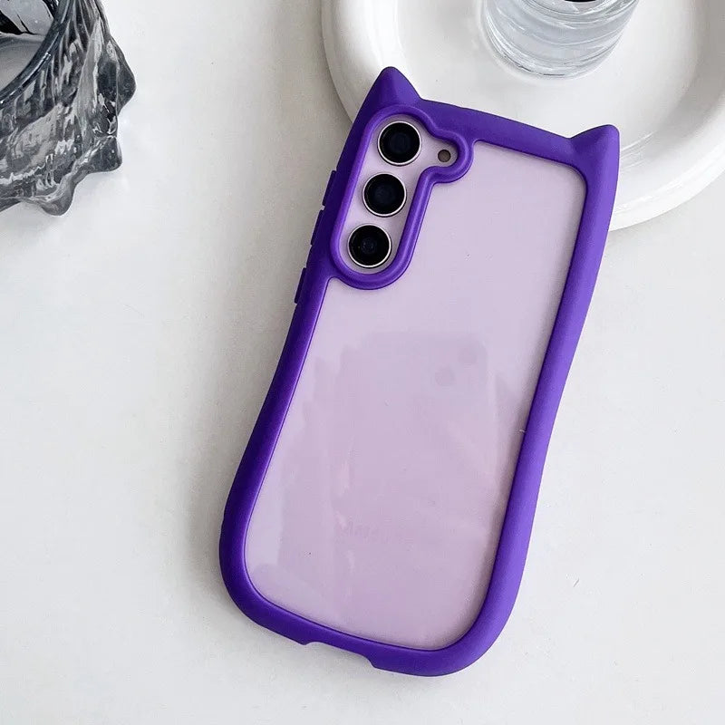 Telefoncover med 3D Katteøre til Samsung Galaxy S23, S24 S25 Plus
