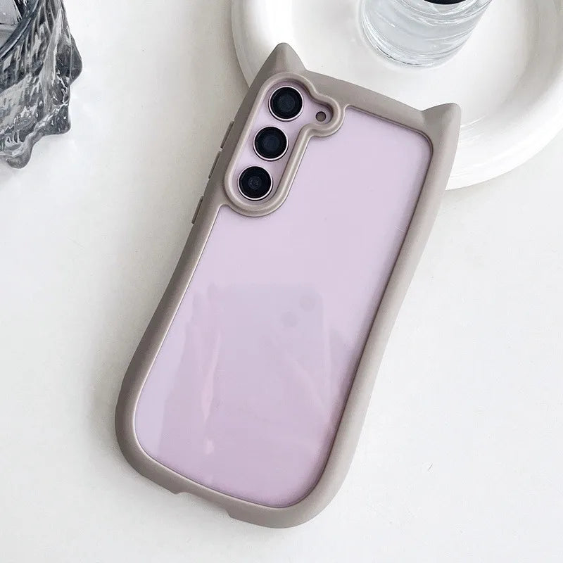 Telefoncover med 3D Katteøre til Samsung Galaxy S23, S24 S25 Plus