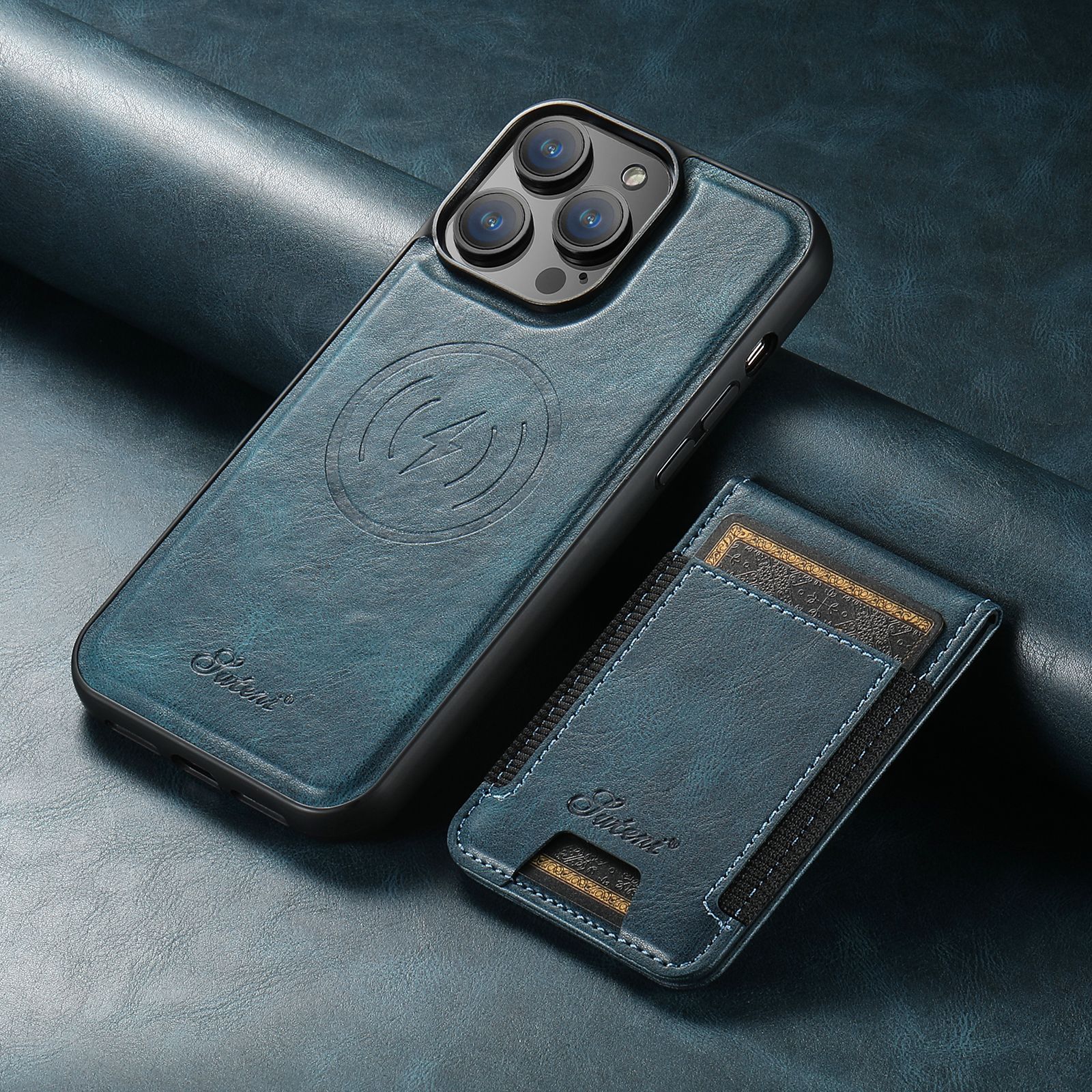 Telefoncover med Kaartholder i Læder