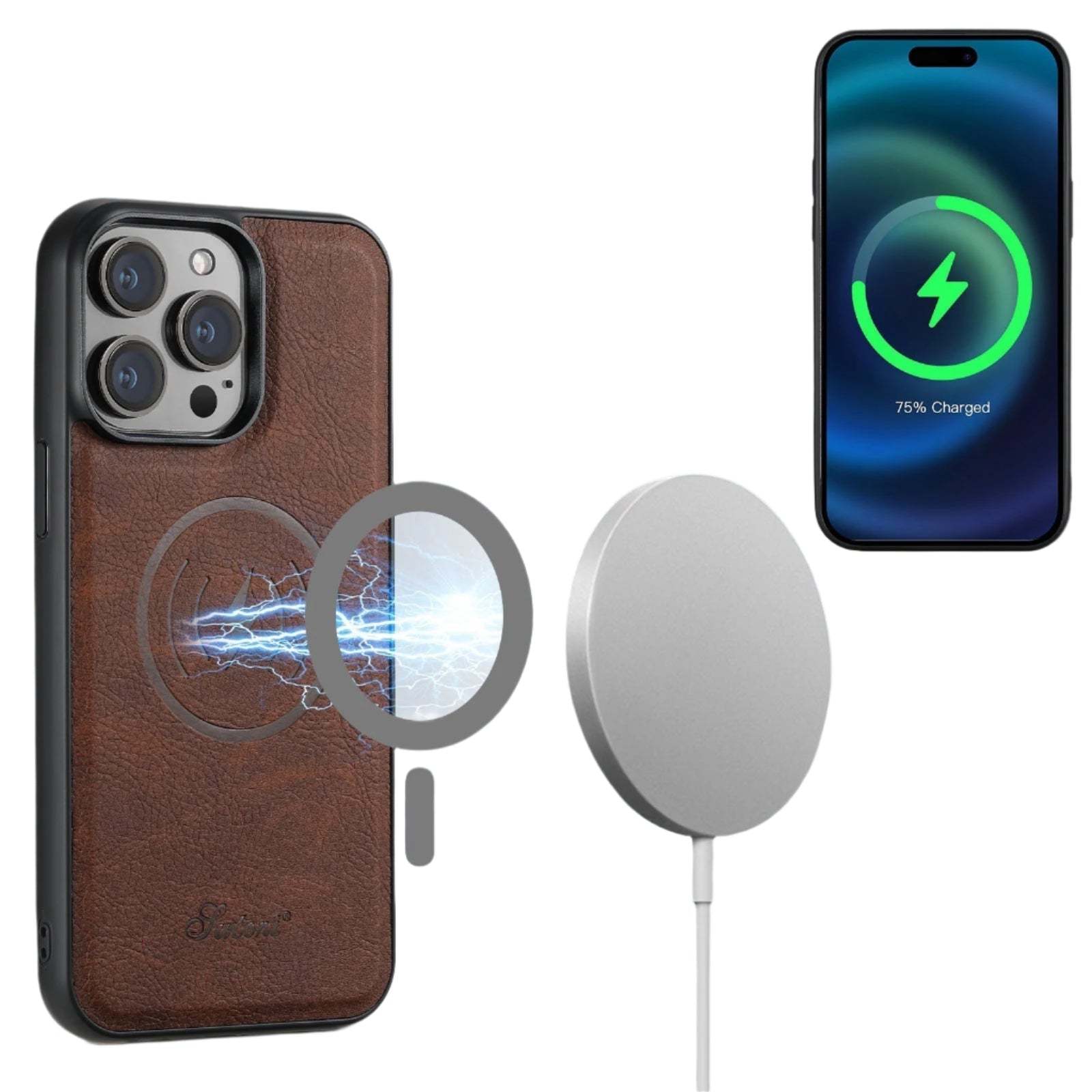 Telefoncover med Kaartholder i Læder