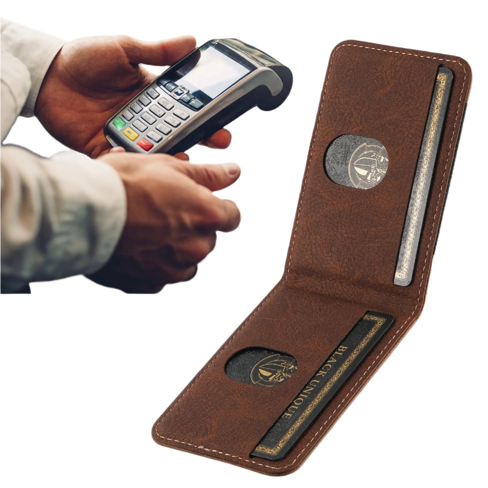 Telefoncover med Kaartholder i Læder