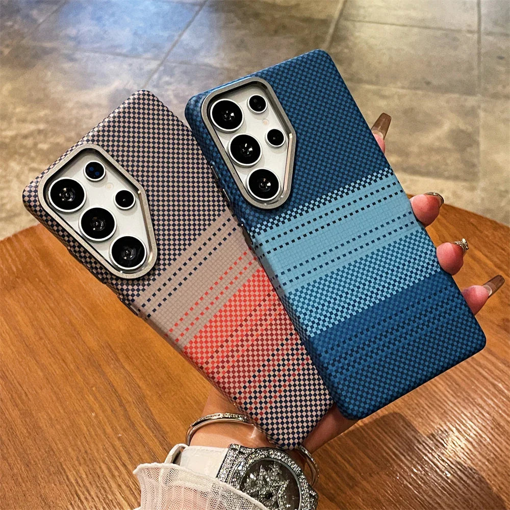 Telefoncover til Samsung Galaxy S25/S26 Ultra Farverigt Design Med Stribet Tekstur
