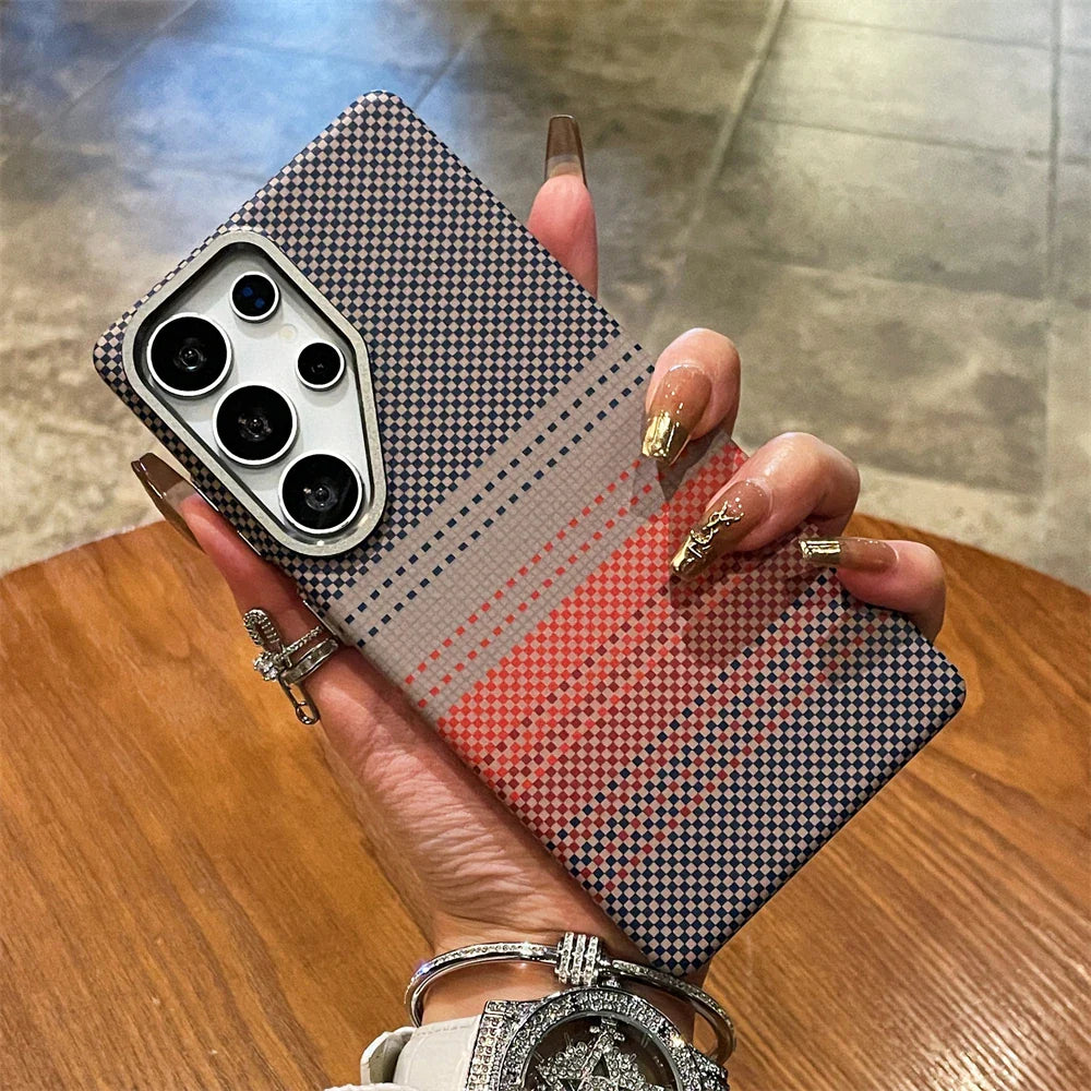 Telefoncover til Samsung Galaxy S25/S26 Ultra Farverigt Design Med Stribet Tekstur