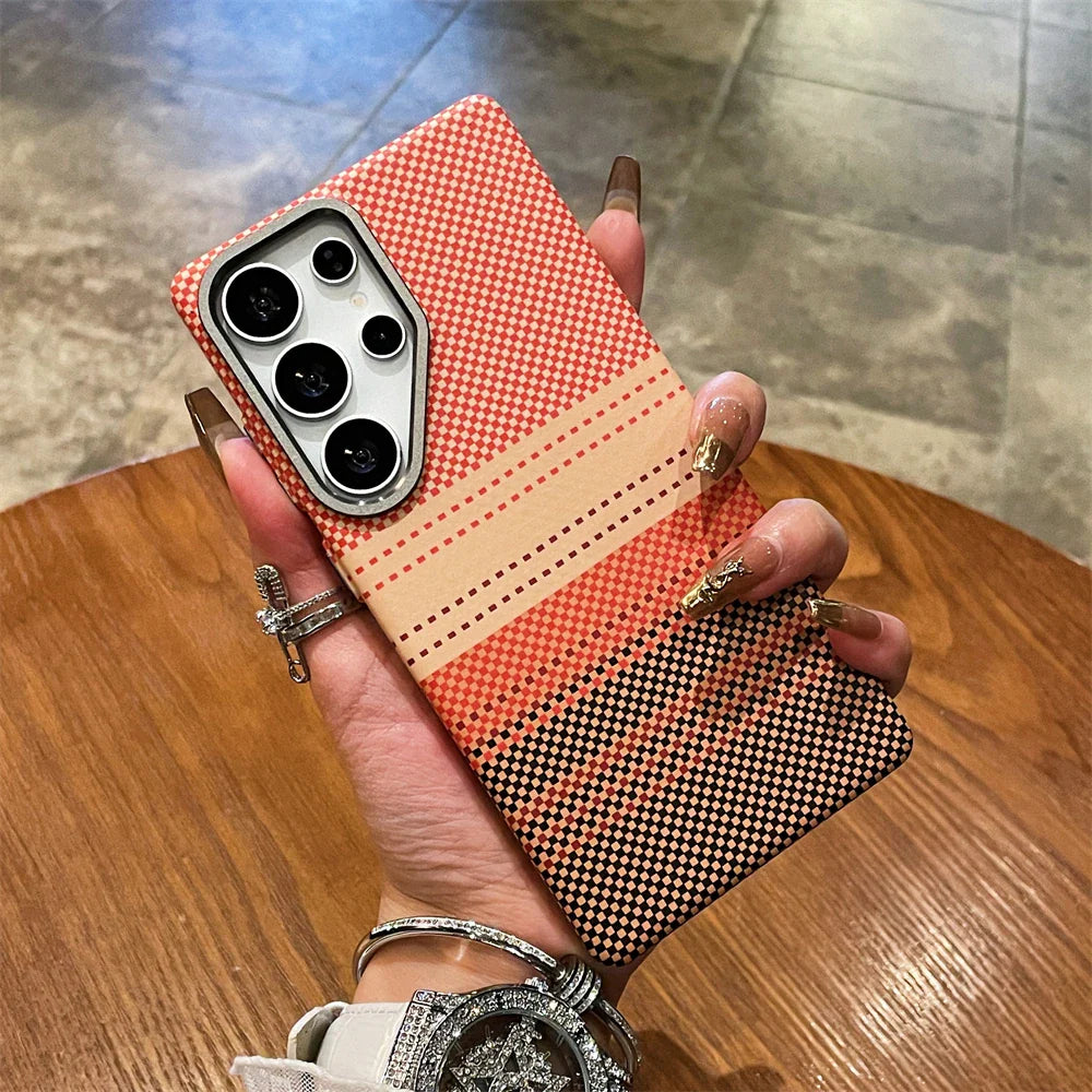 Telefoncover til Samsung Galaxy S25/S26 Ultra Farverigt Design Med Stribet Tekstur