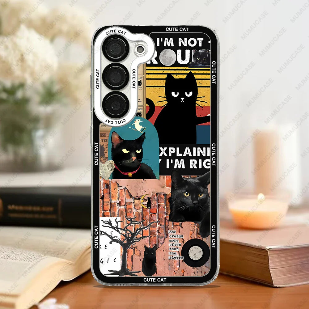 Telefoncover til Samsung Galaxy S20, S21 S22, S23, S24, S25, med Kat Collage Design
