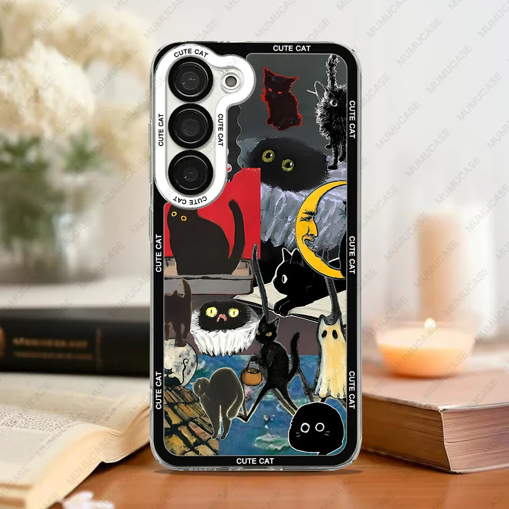 Telefoncover til Samsung Galaxy S20, S21 S22, S23, S24, S25, med Kat Collage Design