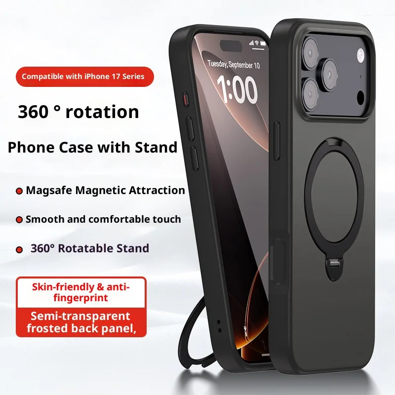 Telefoncover til iPhone 14, 15, 16, 17 Pro Max med Roterende Stativ