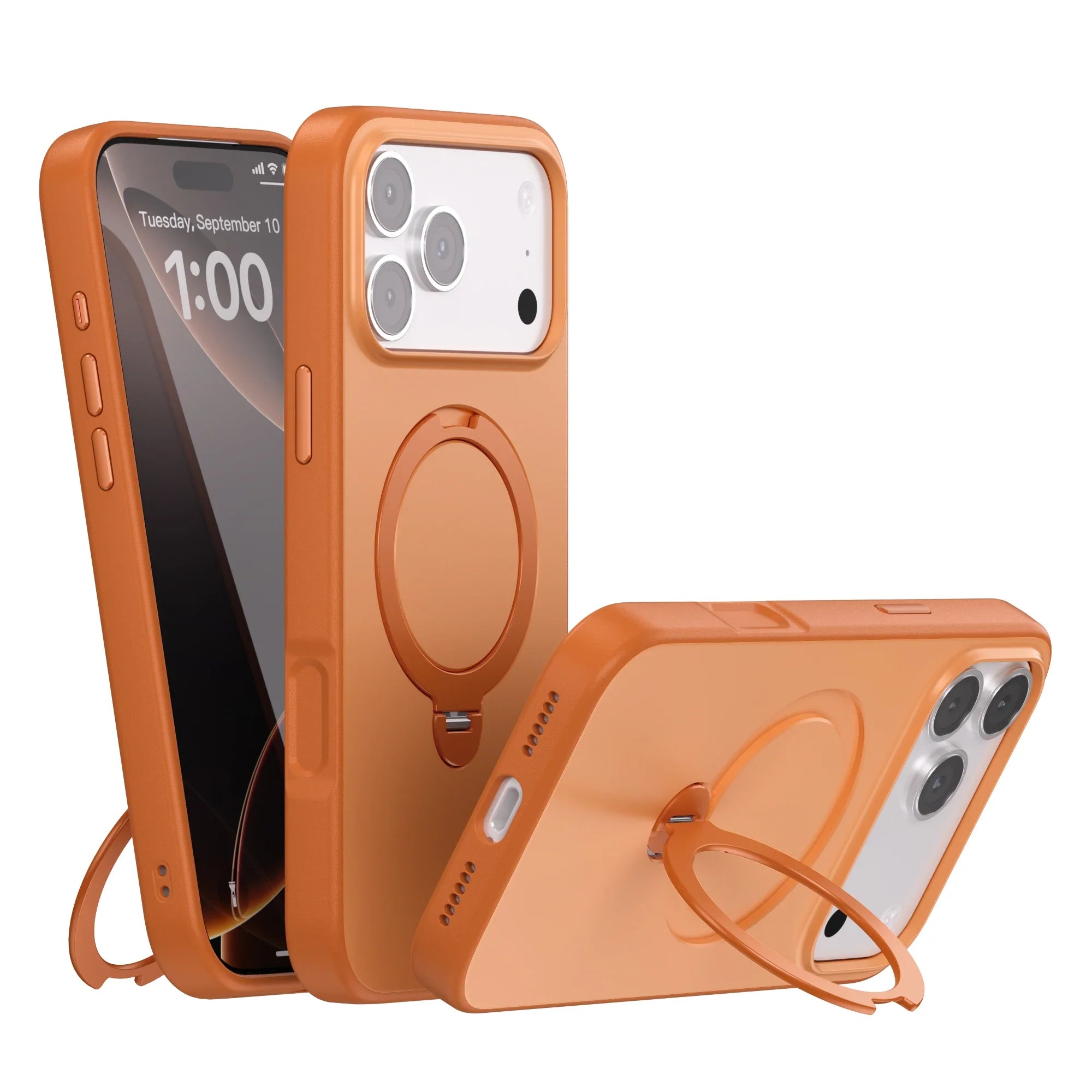 Telefoncover til iPhone 14, 15, 16, 17 Pro Max med Roterende Stativ