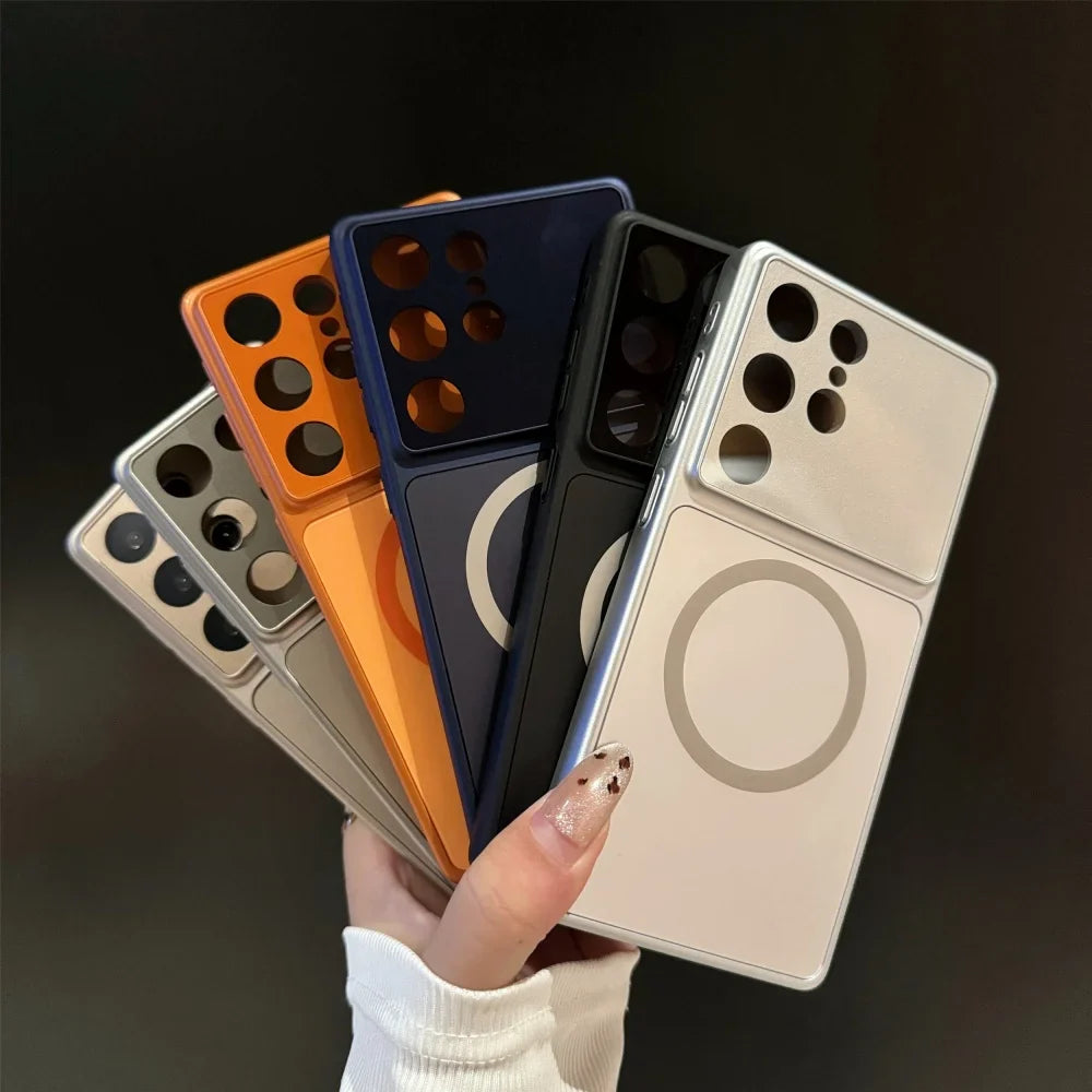 Telefontaske til Samsung Galaxy S23 S24 S25 S26 Ultra - Moderne Design med Magnetisk Opladerfunktion