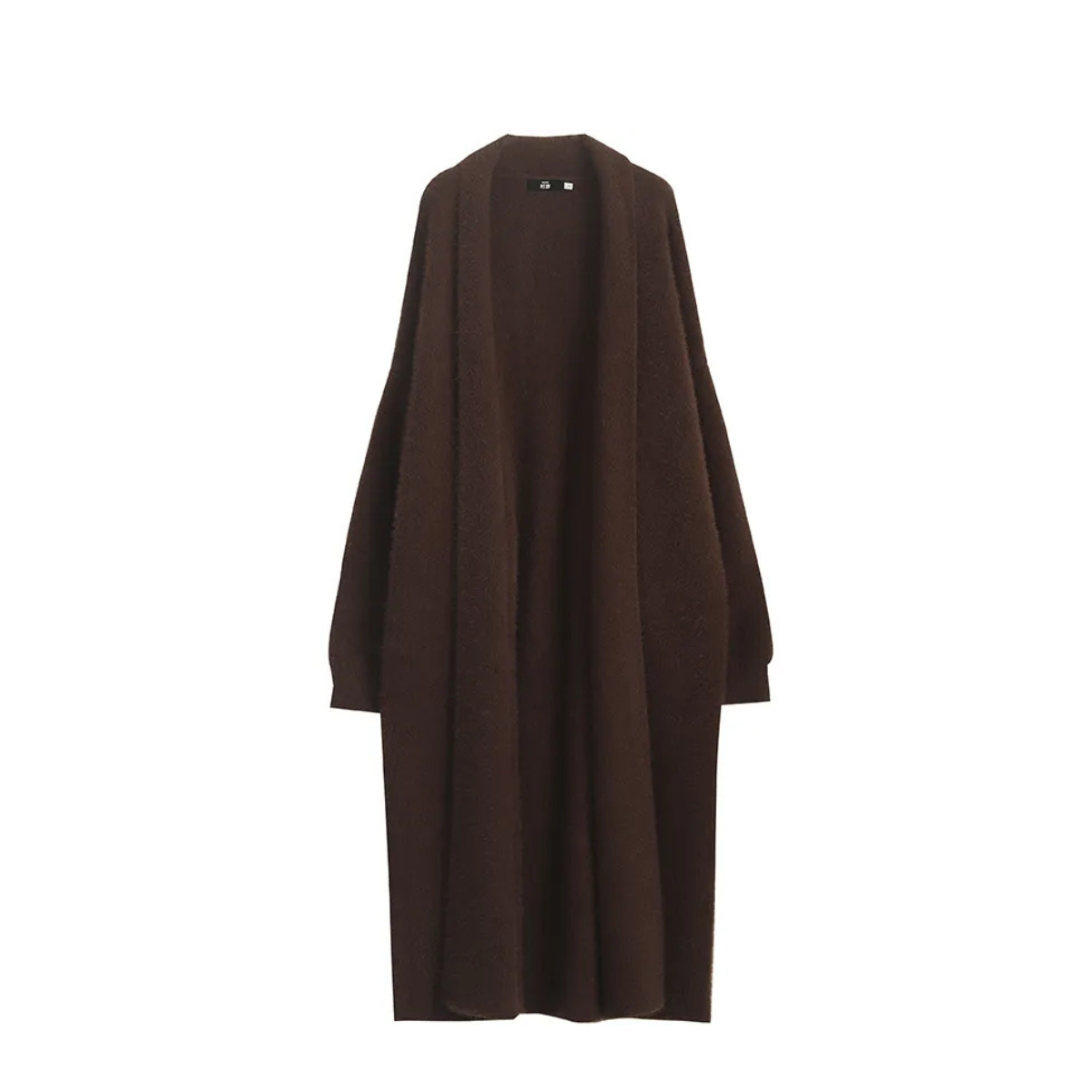 Kvinders Hætte Midi Cardigan – Åben Front Langline Striklag
