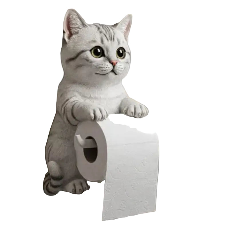 Toiletrulleholder Kattehoved Design Vægmonteret til Badeværelse