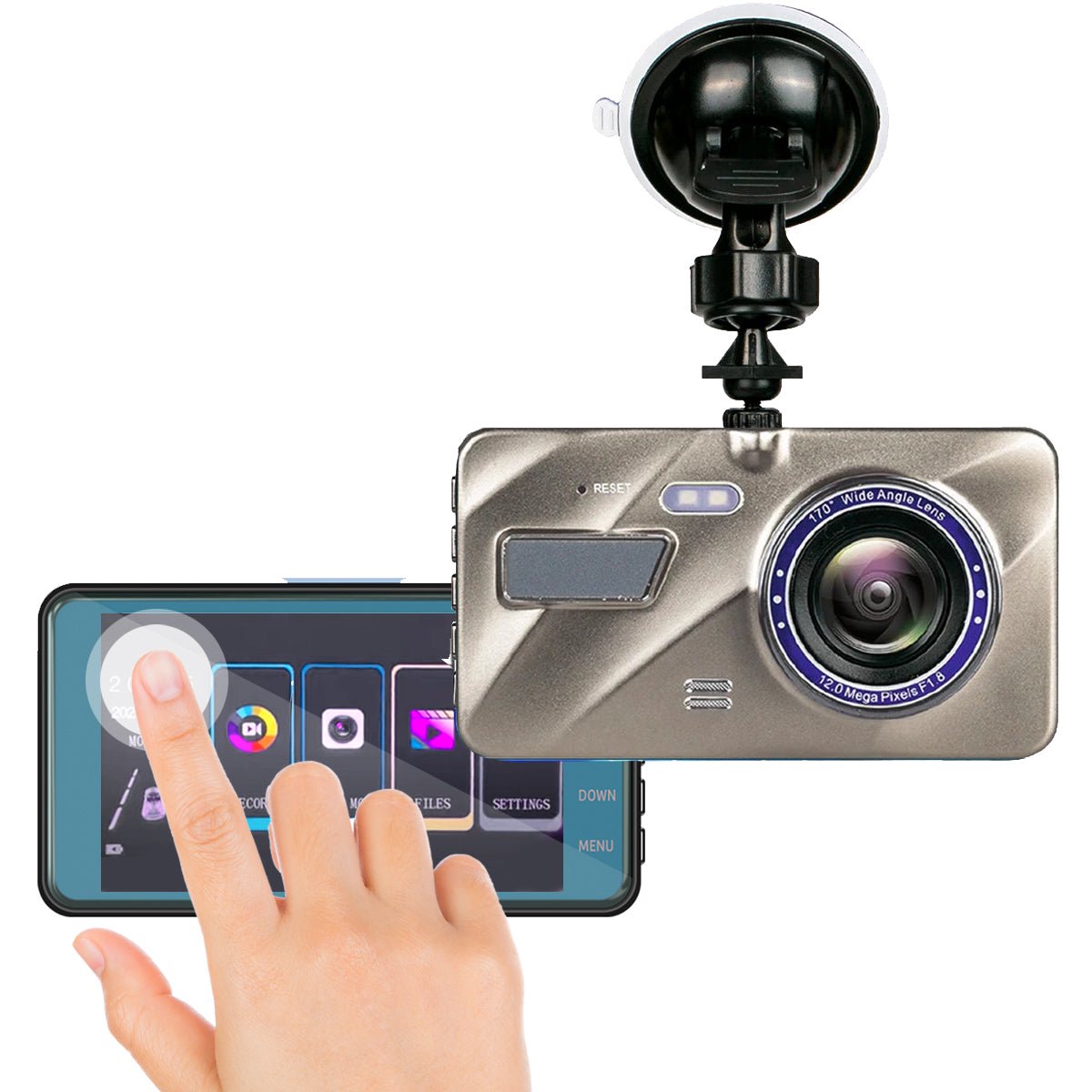 Trådløs Dashcam til Bil med Front- og Bagkamera
