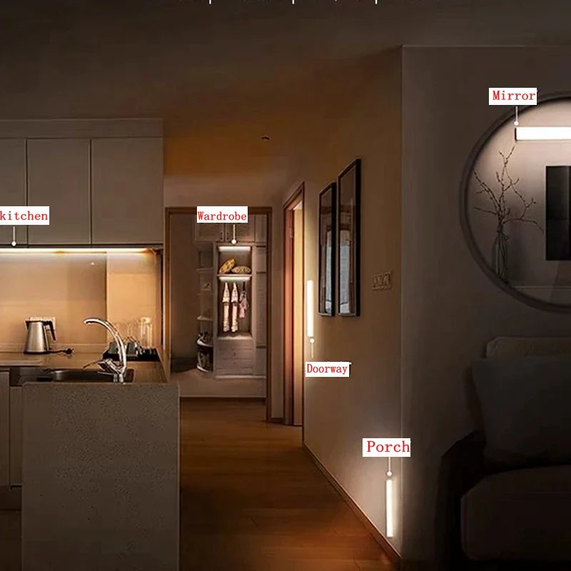 Trådløs LED-lampe med bevægelsesdetektor