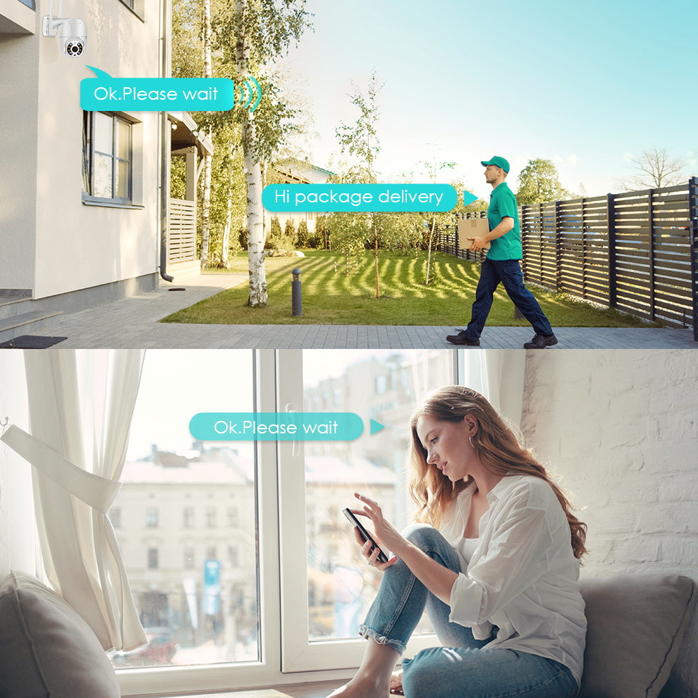 Trådløst Udendørs Overvågningskamera med 360° Panoramasyn