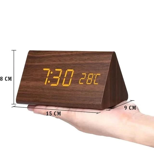 Træeffekt Vækkeur med LED Display
