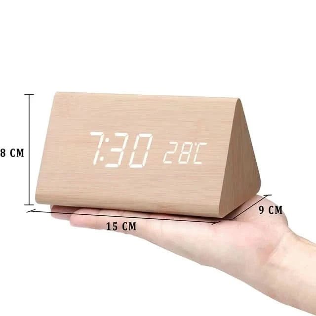 Træeffekt Vækkeur med LED Display