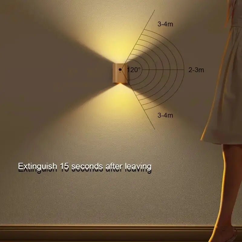 Trælampe med Bevægelsessensor og Genopladeligt Batteri