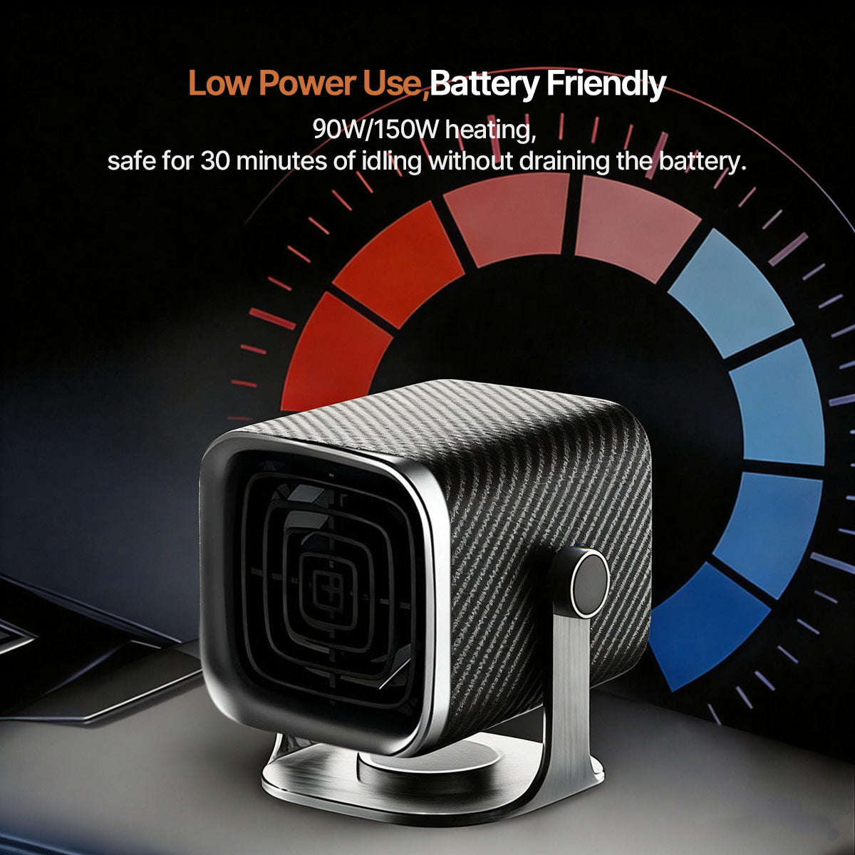 Car Heater 12V/24V – Portable Car Heater with 360° Rotating Fan